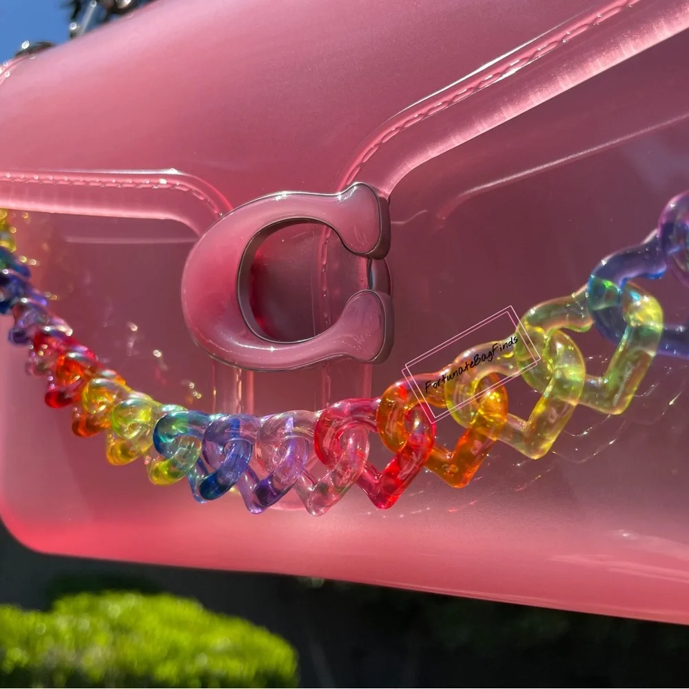 TRIPLE HEARTS True Rainbow Jelly Resin Bag Strap Novelty Bag Strap Kawaii Y2K - Picture 3 of 9